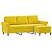 Divano a 3 Posti con Poggiapiedi Giallo 180cm in Velluto - Foto miniatura 3