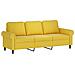 Divano a 3 Posti con Poggiapiedi Giallo 180cm in Velluto - Foto miniatura 4