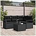 Set di divani da giardino  5 pezzi con cuscini beige in polyrattan, Divano da giardino  per 2 persone con cuscini neri in polyrattan - Foto miniatura 2