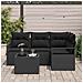 Set di divani da giardino  5 pezzi con cuscini beige in polyrattan, Divano da giardino  per 2 persone con cuscini neri in polyrattan - Foto miniatura 3