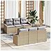 Set di Divani da Giardino 7 Pezzi con Cuscini Beige Polyrattan Acacia - Foto miniatura 2