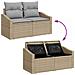 Set di Divani da Giardino 7 Pezzi con Cuscini Beige Polyrattan Acacia - Foto miniatura 9