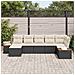 Set Divano da Giardino di 7 Pezzi con Cuscini Nero Polyrattan Acacia - Foto miniatura 3