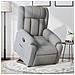 Poltrona Alzapersona Reclinabile Grigio Chiaro in Tessuto - Foto miniatura 2