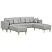 Divano in tessuto con cuscino 3 pcs Grigio Nuvola 208 cm Tessuto - Foto miniatura 1