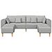 Divano in tessuto con cuscino 3 pcs Grigio Nuvola 208 cm Tessuto - Foto miniatura 4