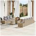 Set Divano da Giardino con cuscino 10 pcs Beige e Grigio Chiaro - Foto miniatura 2