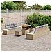 Set Divano da Giardino con cuscino 10 pcs Beige e Grigio Chiaro - Foto miniatura 3