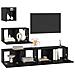 Mobile TV da Parete 4 pcs Rovere nero 80 x 30 x 30.5 cm - Foto miniatura 3