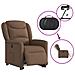 Poltrona Alzapersona Reclinabile Elettrica Marrone Tessuto - Foto miniatura 9