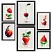 Set Di 6 Stampe Poster Di Frutti Rossi, Verdura E Cibo Sano In Stile Acquerello Su Sfondi Bianchi Puri A3 & A4 Senza Cornice - Foto miniatura 1
