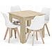 Set di tavolo quadrato Valora 80x80 Sonoma Oak + 4 sedie RIKX bianche - Foto miniatura 1