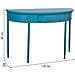 Console In Metallo Con 1 Cassetto Blu Invecchiato 120x44x80 - Foto miniatura 3