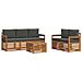 Set divani 6 pcs Naturale e Antracite Legno di Acacia Massello - Foto miniatura 1