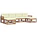 Set di divani da esterno con cuscino 6 pcs Naturale e Crema - Foto miniatura 1