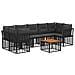 Set di divani da esterno 8 pz Nero e Grigio scuro polyrattan - Foto miniatura 1