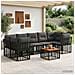 Set di divani da esterno 8 pz Nero e Grigio scuro polyrattan - Foto miniatura 7