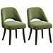 Set Di 2 Sedie Da Pranzo Stile Moderno Legno Massello 56x63x80cm Verde - Foto miniatura 1