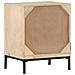 Comodino 40x30x50 Cm Legno Massello Di Mango E Canna Naturale - Foto miniatura 7
