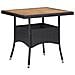 Set Mobili da Pranzo per Giardino 5 pz Nero Polyrattan e Acacia - Foto miniatura 2