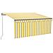 Tenda Sole Retrattile con Parasole e LED 3,5x2,5m Gialla Bianca - Foto miniatura 1