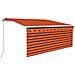 Tenda Retrattile Manuale Parasole Led 3,5x2,5 M Arancio Marrone - Foto miniatura 2