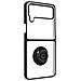 Cover Samsung Galaxy Z Flip4 Bimateria Anello Metallico Supporto Nera - Foto miniatura 3