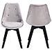 Set Di 2 Sedie In Velluto Grigio Nora Con Cuscino - Foto miniatura 3
