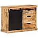 Credenza 80x30x55 Cm In Legno Grezzo Massello Di Mango - Foto miniatura 1