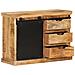 Credenza 80x30x55 Cm In Legno Grezzo Massello Di Mango - Foto miniatura 2