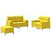 Set Di Divani 3 Pz Con Cuscini Giallo Chiaro In Tessuto - Foto miniatura 2