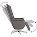 Poltrona Reclinabile con Poggiapiedi Grigia in Similpelle - Foto miniatura 4