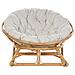 Sedia A Dondolo Rattan Naturale E Beige Chiaro Orvieto - Foto miniatura 2