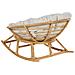 Sedia A Dondolo Rattan Naturale E Beige Chiaro Orvieto - Foto miniatura 3