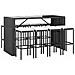 Set Bar Da Giardino 9 Pz Con Cuscini In Polyrattan Nero - Foto miniatura 2