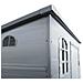 Casetta Cottage Monofalda Da Giardino Porta Attrezzi In Resina Effetto Legno Chamonix Grigio Chiaro - Foto miniatura 3