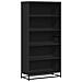 Libreria Nera 80,5x35x170,5 Cm In Truciolato - Foto miniatura 2