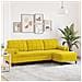 Divano a 3 Posti con Poggiapiedi Giallo 210 cm in Velluto - Foto miniatura 2