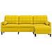Divano a 3 Posti con Poggiapiedi Giallo 210 cm in Velluto - Foto miniatura 3