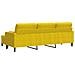Divano a 3 Posti con Poggiapiedi Giallo 210 cm in Velluto - Foto miniatura 5