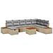 Set di Divano da Giardino da 9 Pezzi con Cuscini Beige in Polyrattan - Foto miniatura 1