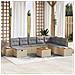 Set di Divano da Giardino da 9 Pezzi con Cuscini Beige in Polyrattan - Foto miniatura 2