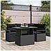 Set Divano da Giardino 5 Pezzi con Cuscini Polyrattan Nero, Divano da Giardino 2 Posti con Cuscini Polyrattan Nero - Foto miniatura 2