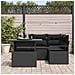 Set Divano da Giardino 5 Pezzi con Cuscini Polyrattan Nero, Divano da Giardino 2 Posti con Cuscini Polyrattan Nero - Foto miniatura 3