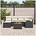 Set Divano da Giardino di 7 Pezzi con Cuscini Nero Rattan Sintetico - Foto miniatura 3