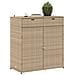 Armadietto Portaoggetti Giardino Beige 105x55x113cm Polyrattan - Foto miniatura 4