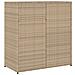 Armadietto Portaoggetti Giardino Beige 105x55x113cm Polyrattan - Foto miniatura 9