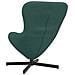 Poltrona a Uovo  Verde Scuro in Velluto - Foto miniatura 6