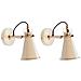Set Di 2 Lampade Da Parete Moyola Regolabile Metallo Beige - Foto miniatura 2