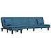 Divano Letto a L Blu 255x140x70 cm in Velluto - Foto miniatura 1